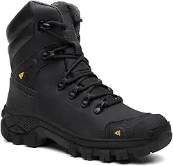 Coturno Masculino Militar Bota Defender Cano Alto em Couro Legítimo Blaqueado Biqueira de PVC B10