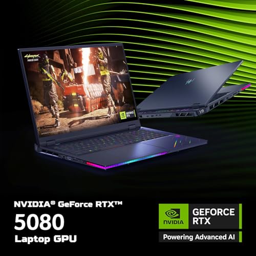 Image of ME2 Customized Laptop, Created Using Acer Predator Helios 18 AI AI Gaming Laptop 18 inch WQXGA (Intel Ultra 9-275HX, GeForce RTX 5080 16GB, 32GB /64GB DDR5, 1TB /2TB /4TB SSD, Win 11 Pro)