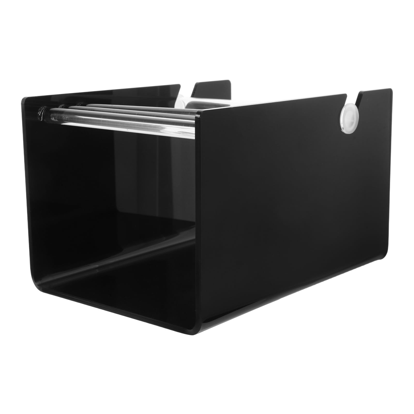 Schwarzer Acryl Sticker Roll Halter Organizer Verstellbarer Acryl Etiketten Spender Für Büro Basteln Versand Und Lager Platzsparendes Design Kompatibel Mit Verschiedenen Kleberolle