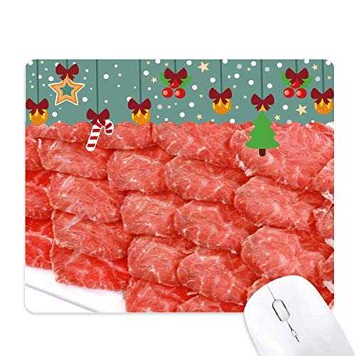 Alfombrilla de ratón de Navidad con estampado de carne cruda, el regalo de oficina ideal