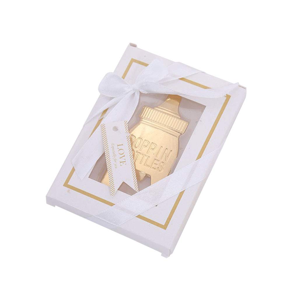 PovKeever10pcs Feeding Bottle Shape Beer Openers Nurser Bottle Opener Baby Shower Favors Gifts