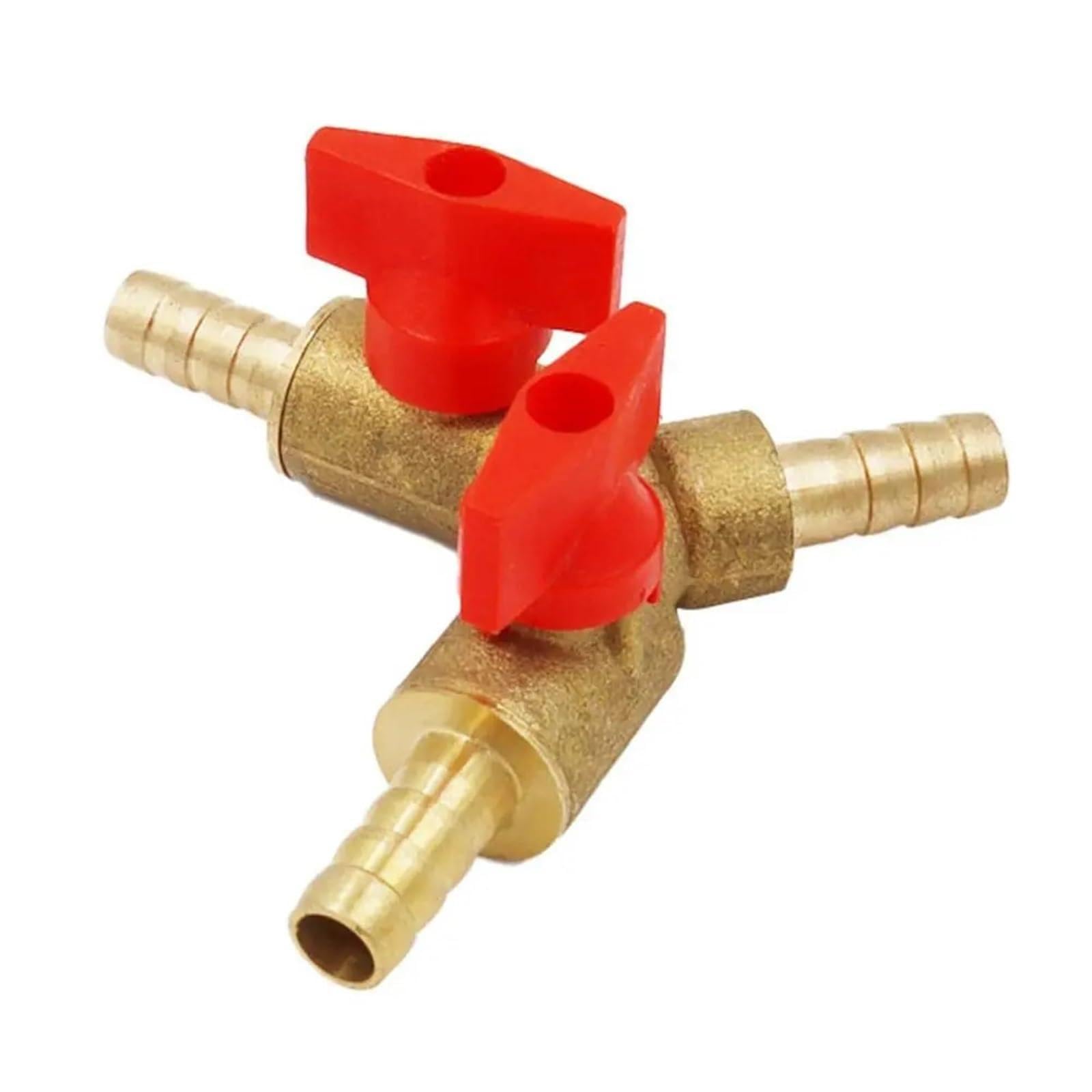 Juego de 4 accesorios de válvula de bola de latón tipo Y de 3 vías para combustible, gas, agua, aceite, aire 8 mm, 10 mm, 12 mm