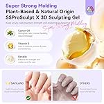 SAVILAND 3D Gel Nail Art Kit: 15g Clear No Wipe 3D Sculpting Gel for Nail Art Molding with Gold Silver Chrome Powder Set for DIY Nail Decorations, Charms, Home and Salon Manicure - Image 3