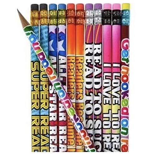4 Dozen (48) Reading Great Reader Student Motivational Pencils #2 Lead I Love to Read Party Favors Classroom Rewards Teacher