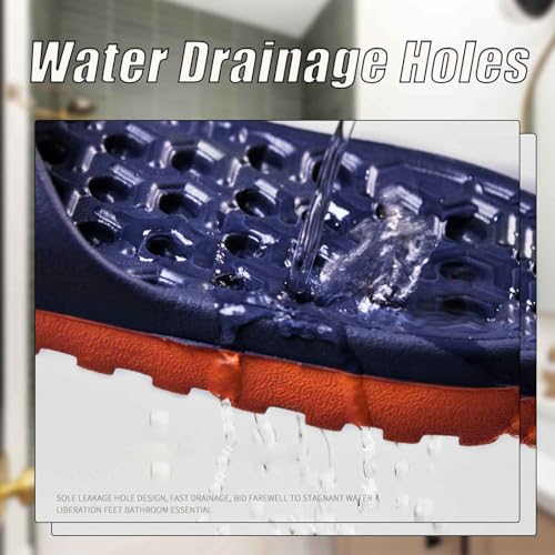 Shower Shoes Men Womens, Water Drainage Hole Design Home Soft Wear-Resistant and Elastic Shower Shoe Suitable for Bathroom, Swimming Pool, Beach, Hot Spring4