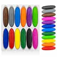 Crayons De Cire Gemtte Pour Bébé 12 Mois - 12 Couleurs Non Toxiques, Forme Cacahuète - Lavables