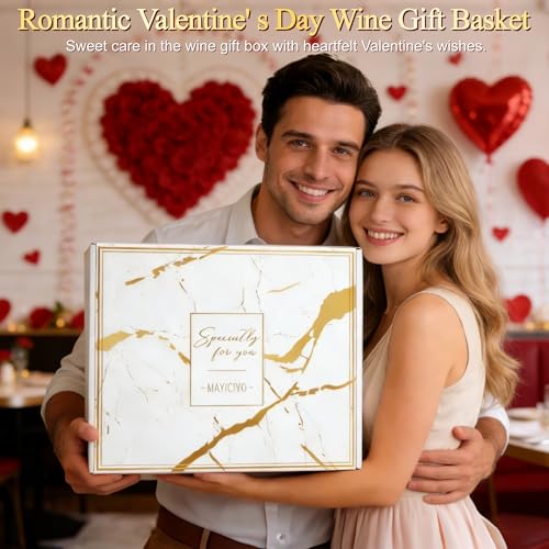 Image of Anniversary Engagement Gift for Couple, Wine Cooler Bag Gifts for Men Women | Bridal Shower Wedding Gifts for Bride Newlywed Husband Wife, Mr and Mrs Wines Baskets Gift Set w / Tumbler & Wines Accessories