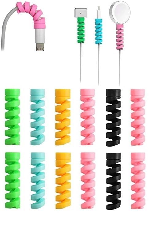 WiredCom® Charger Cable Saver Protector Spiral Tube Wire Management Organizer Protective Cord Sleeve for All Cell Phones, Computers and Charger (Pack of 12) (B0CXPRQN3K) Amazon Price History, Amazon Price Tracker
