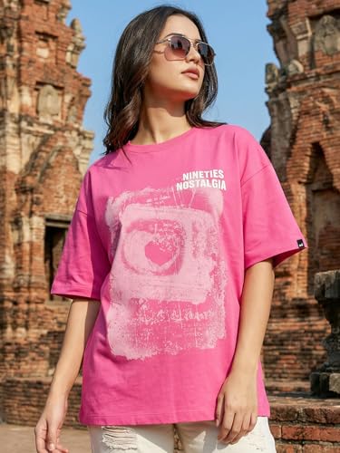 T-shirt mi-long en coton éponge robuste 1.0 au design graphique affirmé