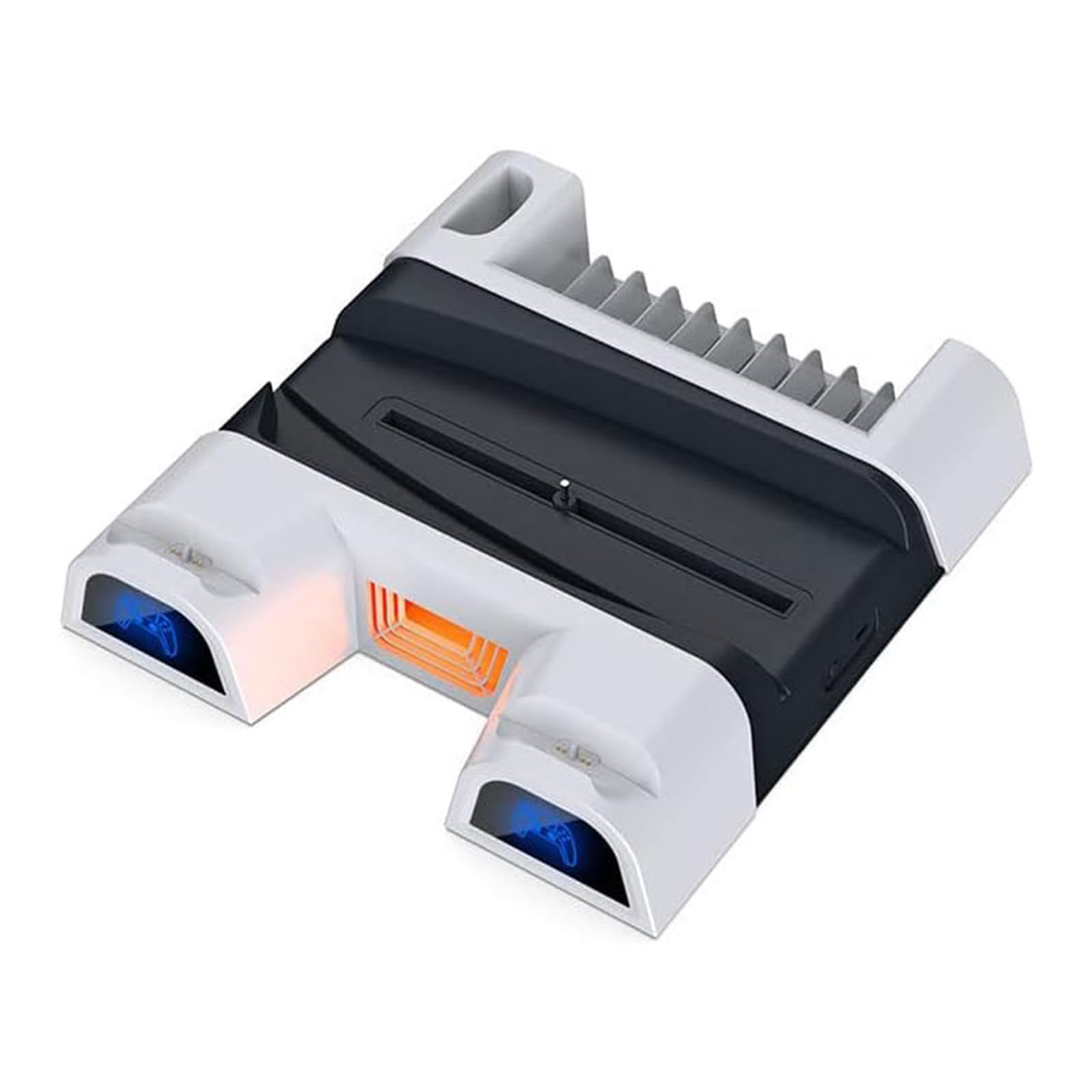 Base de carga para controlador, soporte de refrigeración integrado con dos ventiladores de refrigeración con soportes de almacenamiento de disco para consola de juegos P5, soporte de cargador de