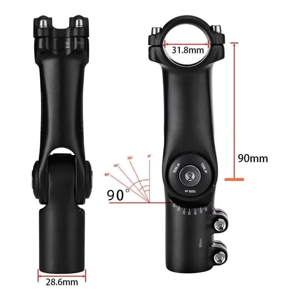 KWEZ Riser de Tige de vélo à Angle réglable, Guidon de 25.4/31.8mm, Fourche Avant, Accessoires de vélo de Montagne