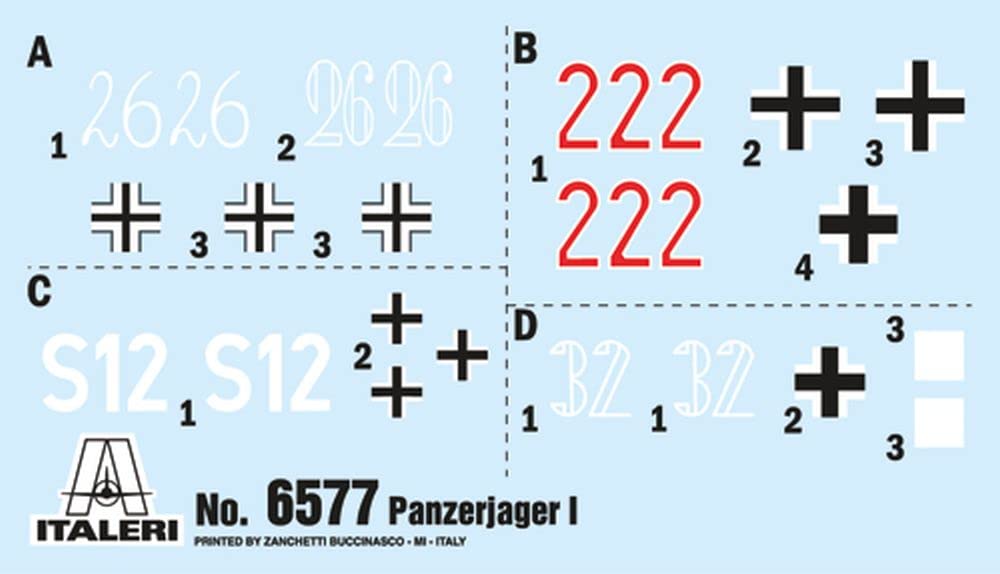 Italeri 6577S 1:35 Ger. Panzerjäger I, Modellbau, Bausatz, Standmodellbau, Basteln, Hobby, Kleben, Plastikbausatz, detailgetreu, Panzer Bausatz, Militär, Mehrfarbig
