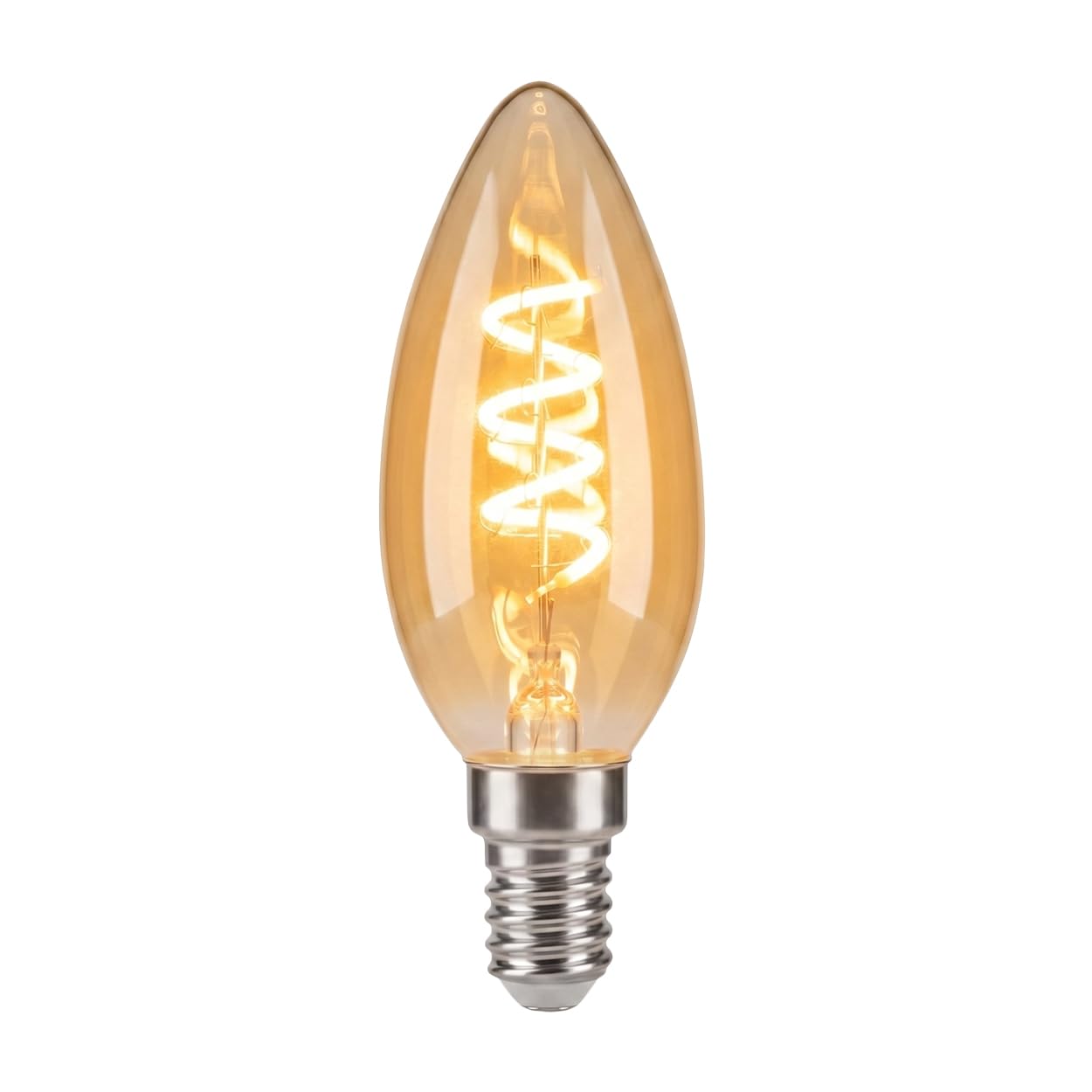 HOFSTEIN E14 LED Warmweiss Glühbirne Vintage Kerzenform 10er Set Leuchtmittel 4 Watt 2200 Kelvin 220 Lumen Extra Sanftes Amberlicht für Dekorative Retro Lampen und Stimmungsvolle Akzente