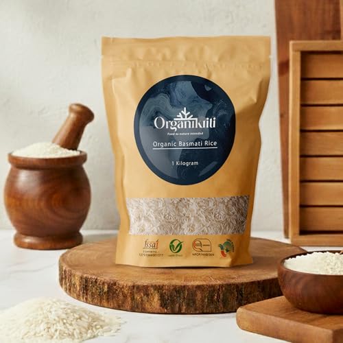 Image of Organikriti Organic Basmati Rice 5kg, Naturally Aged Long Grain Rice With Rich Aroma, Chemical & Pesticide Free, Supports Digestion, Perfect For Everyday Cooking & Healthy Meals