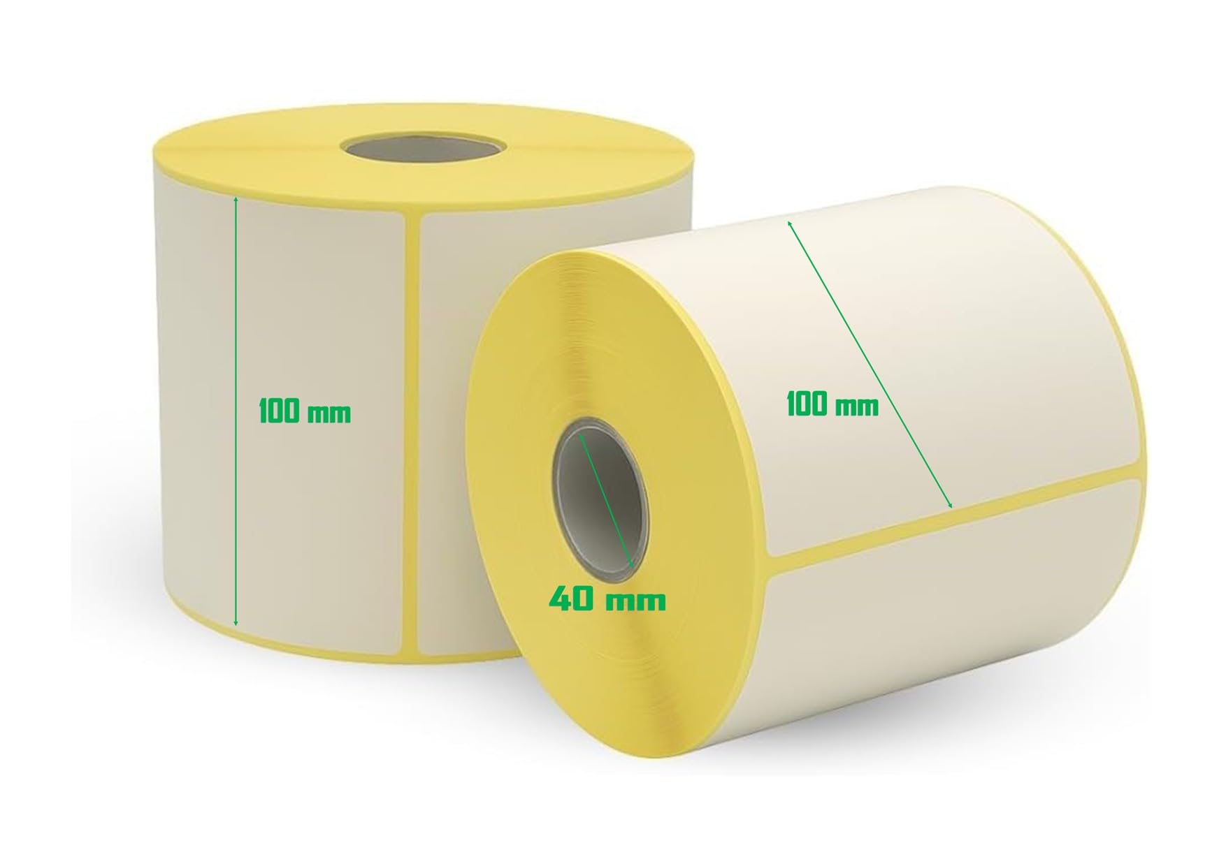 F.C. Distribution 3 rotoli da 500 etichette termiche misura 100 x 100 foro 40 mm 1500 pezzi in totale