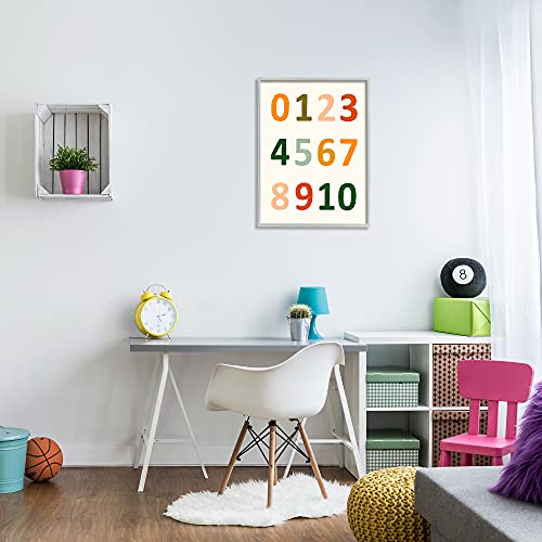 Image of Soft Earth Tone Terracotta Number Chart, 24 x 30 Inch Framed Giclee Print