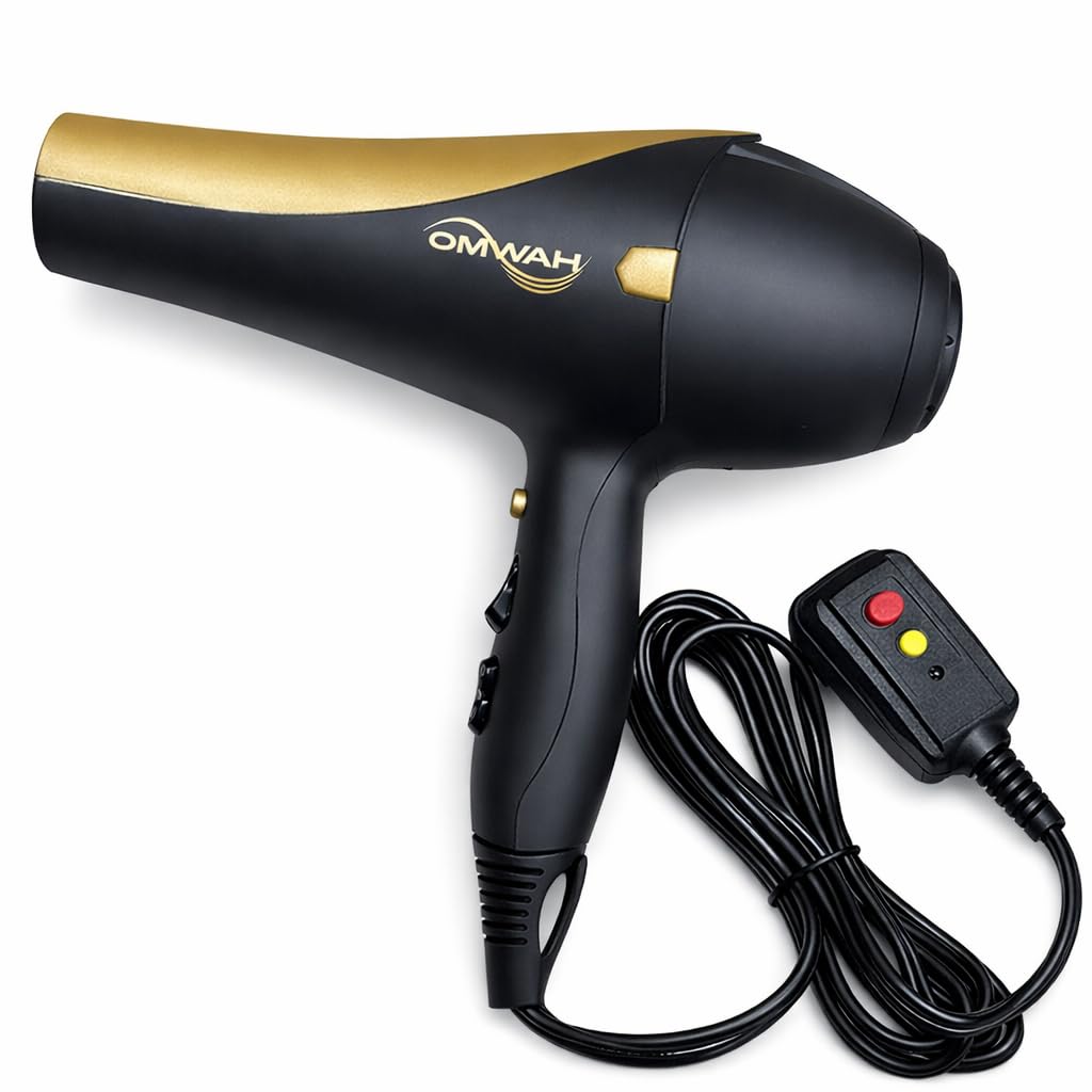 OMWAH Professional Blow Dryer - Powerful 1600W-1875W Salon-Quality Hair Dryer with Customizable Settings, Cool Shot Button, and Versatile Attachments for Stunning, Frizz-Free Hair Styling