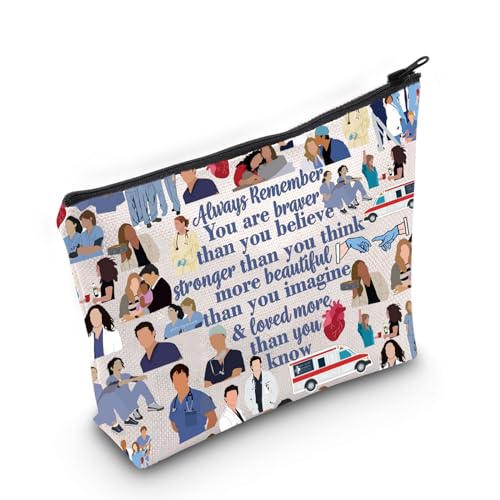 LEVLO Droctor TV Show Cosmetic Bag Derek and Meredith Inspired Fans Gift Droctor MeredithZipper Pouch Bag (Derek Full)