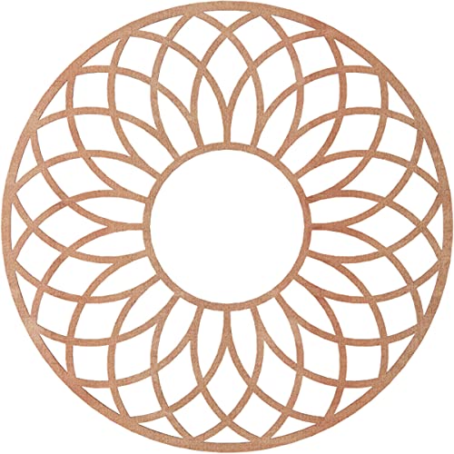 Image of Ekena Millwork 36 inchOD x 12 1 /4 inchID x 3 /8 inchT Cannes Wood Fretwork Pierced Ceiling Medallion, Cherry