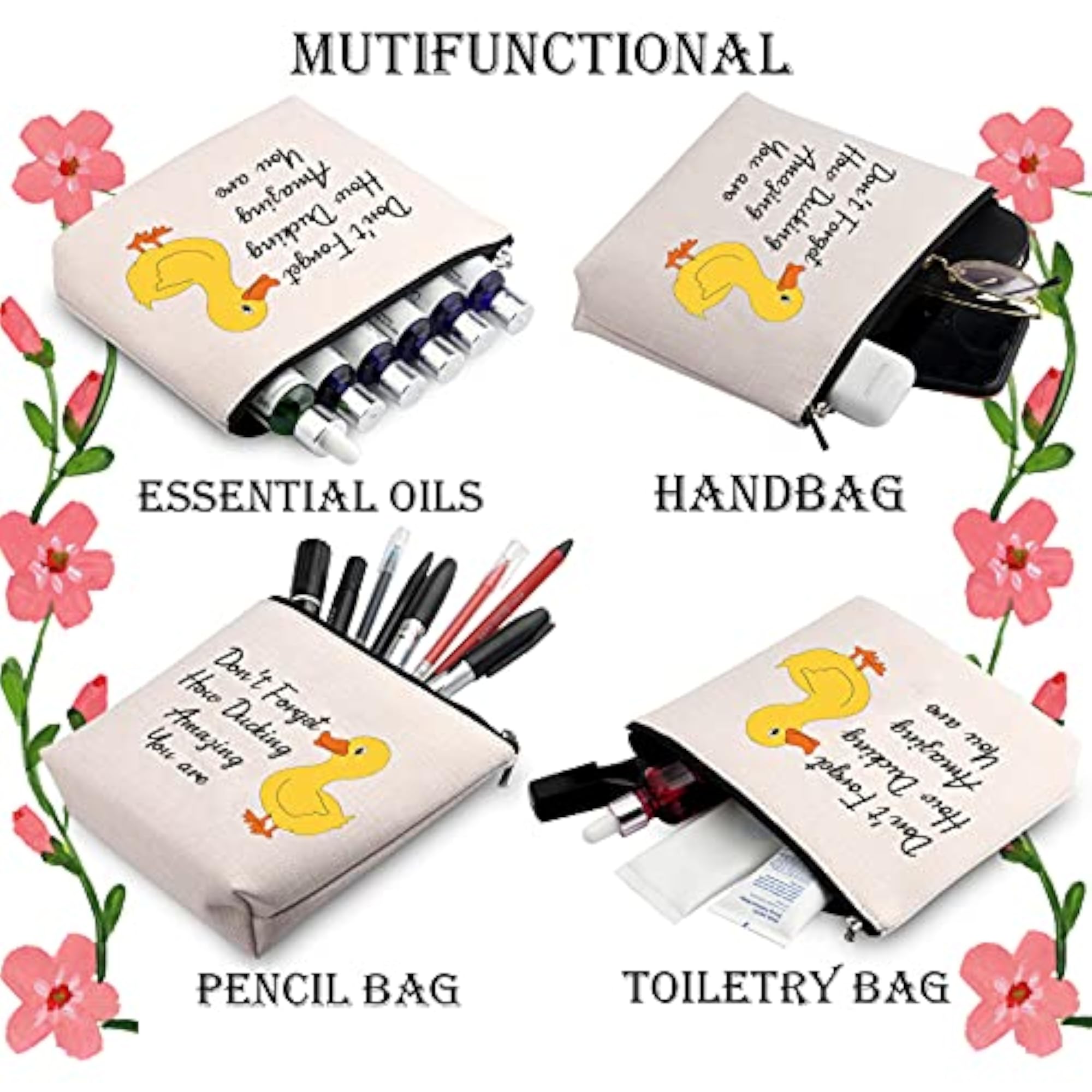 Duck Lover Gift Makeup Bag, Inspirational Design