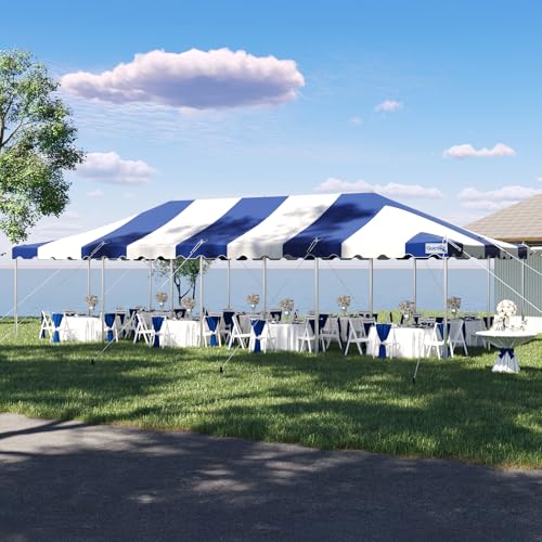 Quictent 20x40 Heavy Duty Pole Party Tent, White&Bule (No...