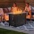 Greesum 43 Inch Outdoor Gas Fire Pit Table, 50,000 BTU Steel Propane Firepit with Blue Glass Rock, Add Warmth and Ambience to Parties On Patio Garden Backyard, Black