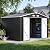 Aoxun 9.4x7.3x6.5 FT Outdoor Storage Shed, Garbage Can, Outdoor Metal Shed for Tool, Garden, Bike, Placed in Patio, Garden (Black)