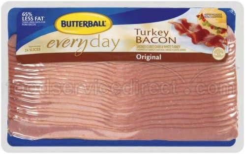 Butterball Original Everyday Turkey Bacon, 6 Pound -- 2 per case.