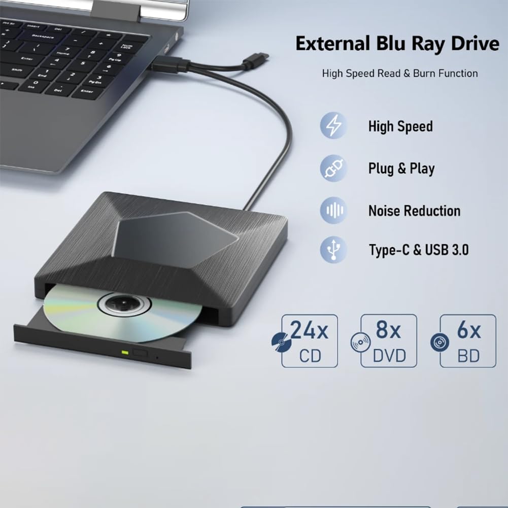 Graveur Blu-Ray Externe—Plug and Play, sans Pilote Nécessaire
