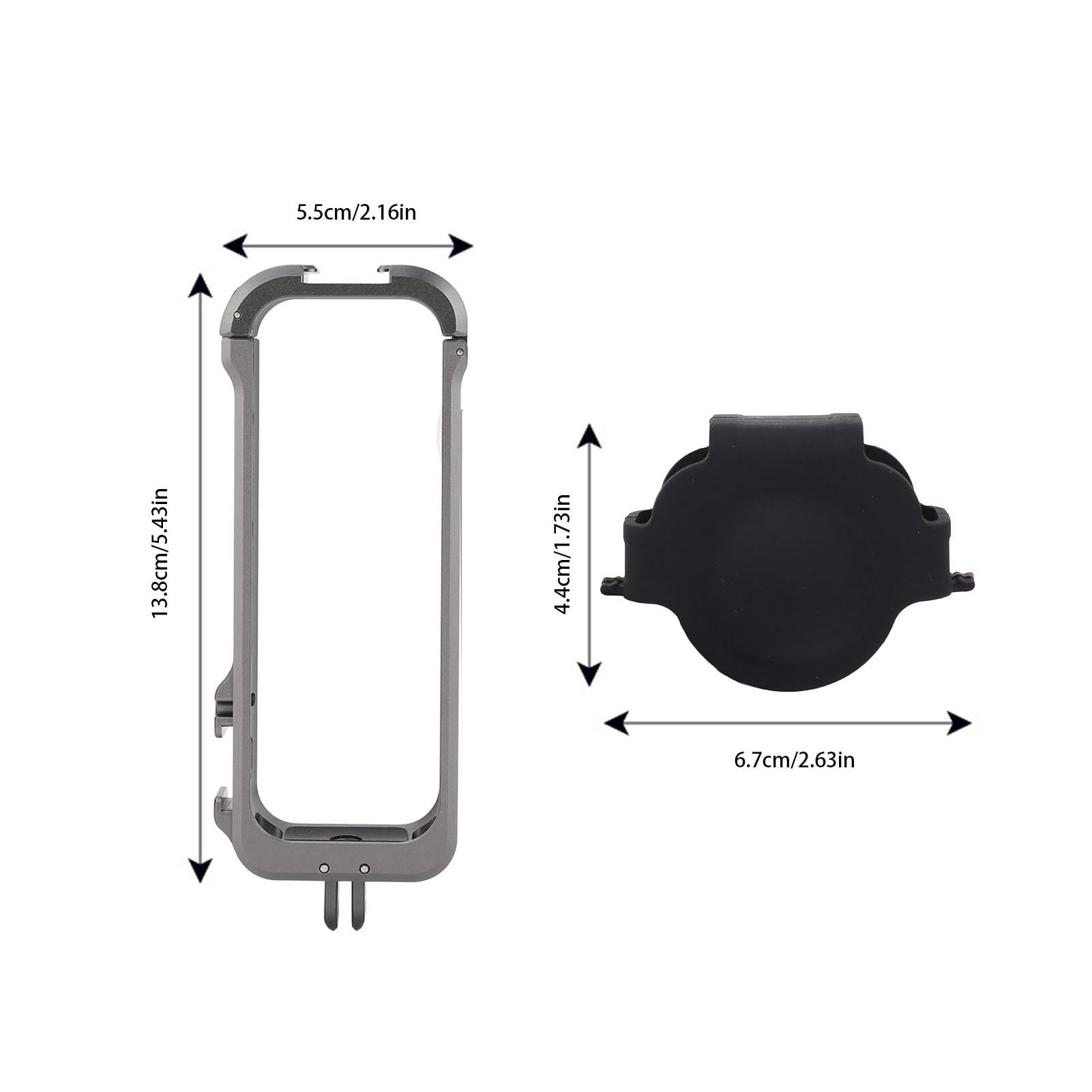 Étui de Protection pour Cage de Caméra X4 avec Couvercle D'objectif en Silicone, Cadre de Boîtier en Alliage D'aluminium, Port de Vis 1/4 pour Prise de Vue Horizontale, Côtés