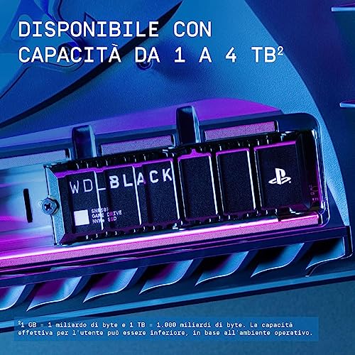 SN850P 4TB PS5 SSD, Ufficialmente Concessa In Licenza per Playstation 5 PS5, fino a 7300 MB/s, M.2 2280 PCIe NVMe con dissipatore di calore, Expansion Card per Playstation, SSD Gaming, Black - Hdd - Immagine 3
