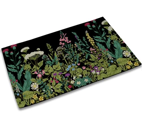 TUBAMQ Herbs and Wild Flowers Door Mat,Spring Entrance Door Mats,Spring Decor Welcome Doormat,Non-Slip Carpet Rugs Floor Mat Decorative for Home/Bathroom/Kitchen/Indoor 17