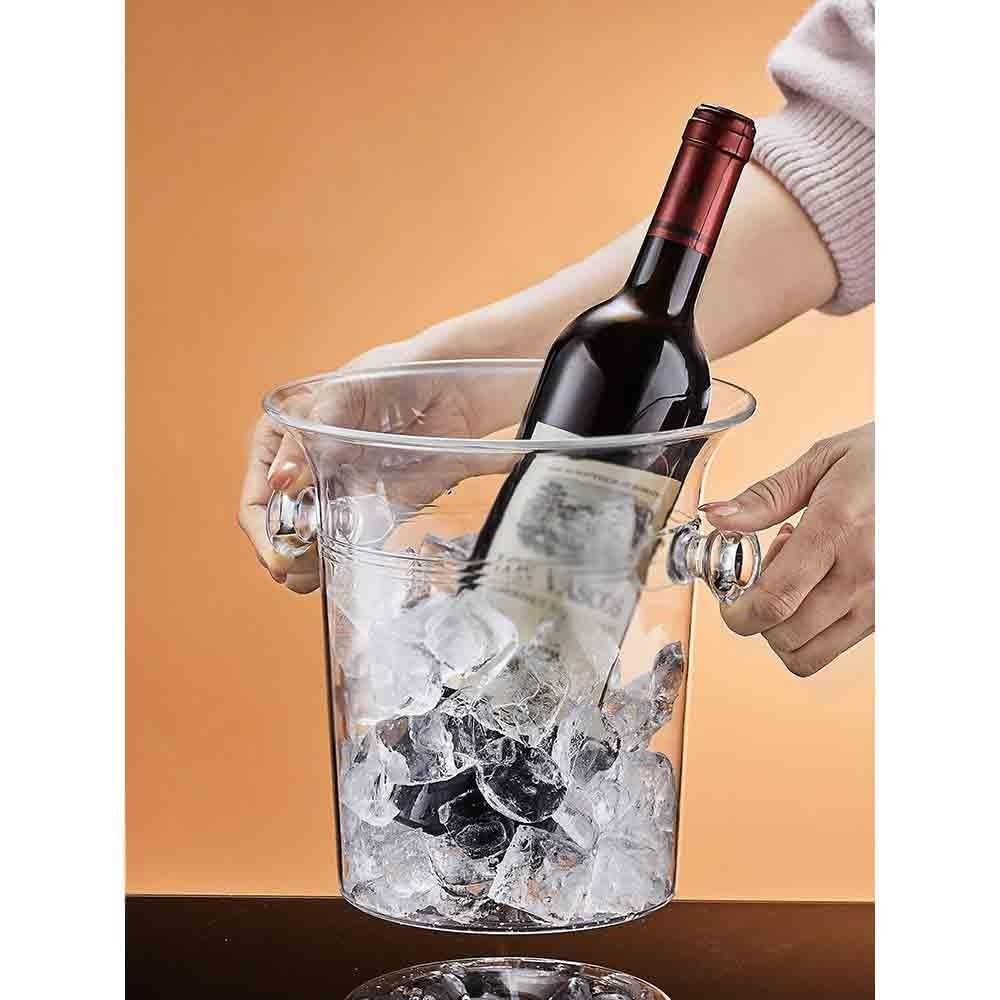 Secchiello per Il Ghiaccio Secchiello for Il Ghiaccio in Acrilico for Champagne Commerciale Bar Domestico Piccolo Secchiello for Pellet di Riempito(Grande)