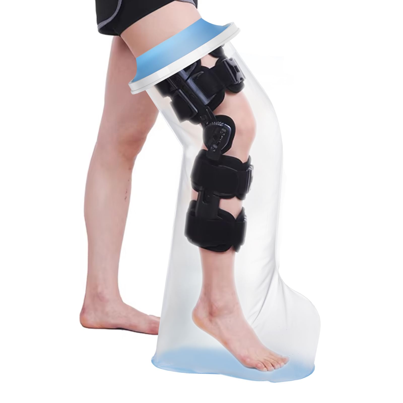 Waterpoof Extra Wide Full Leg Cast Cover for Shower after Surgey with Non-Slip Bottom, Extra Large Cast Protector for Leg knee Surgeries, Large Cast, Knee Immobilizer/Brace, Surgeries Boots, Reusable