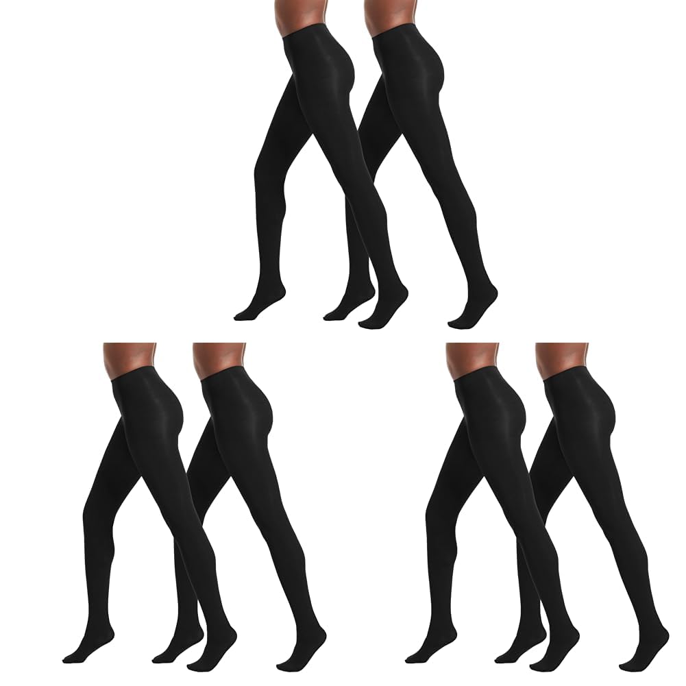 No nonsense Women's Super Opaque Control Top Tights 90 Denier Soft High Waist Pantyhose