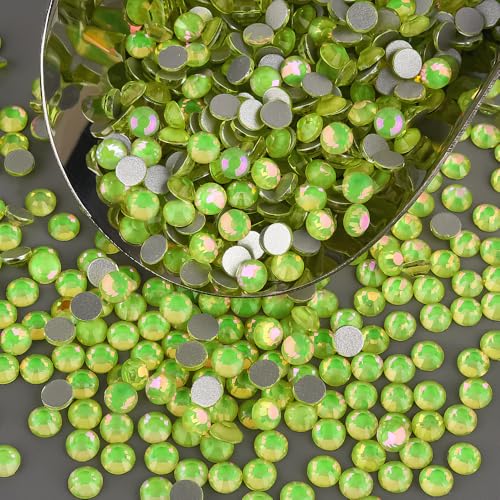 Image of Glass Rhinestones for Crafts 2mm SS6 Lemon Lime Crystal 1440pcs | Bedazzling Non Hotfix Flat Beads for Nails,Candle Holders,Aroma Bottles,Placemats,Table Runners,Jewelry Trays Decor
