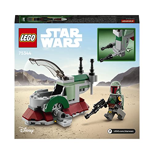 Star Wars Astronave di Boba Fett Microfighter Giocattolo, Modellino da Costruire set Mandaloriano per Bambini con 2 Shooter e Ali Regolabili 75344 - Lego - Immagine 7