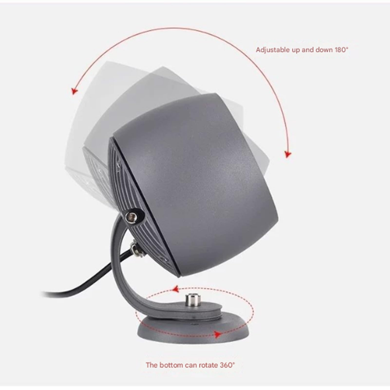 Projecteur Rotatif – Éclairage De Pelouse, Projecteur pour Arbres De Parc À 270°, Lampe D'extérieur Décorative Ronde, Étanche IP65(A-Warm White,220(30W))