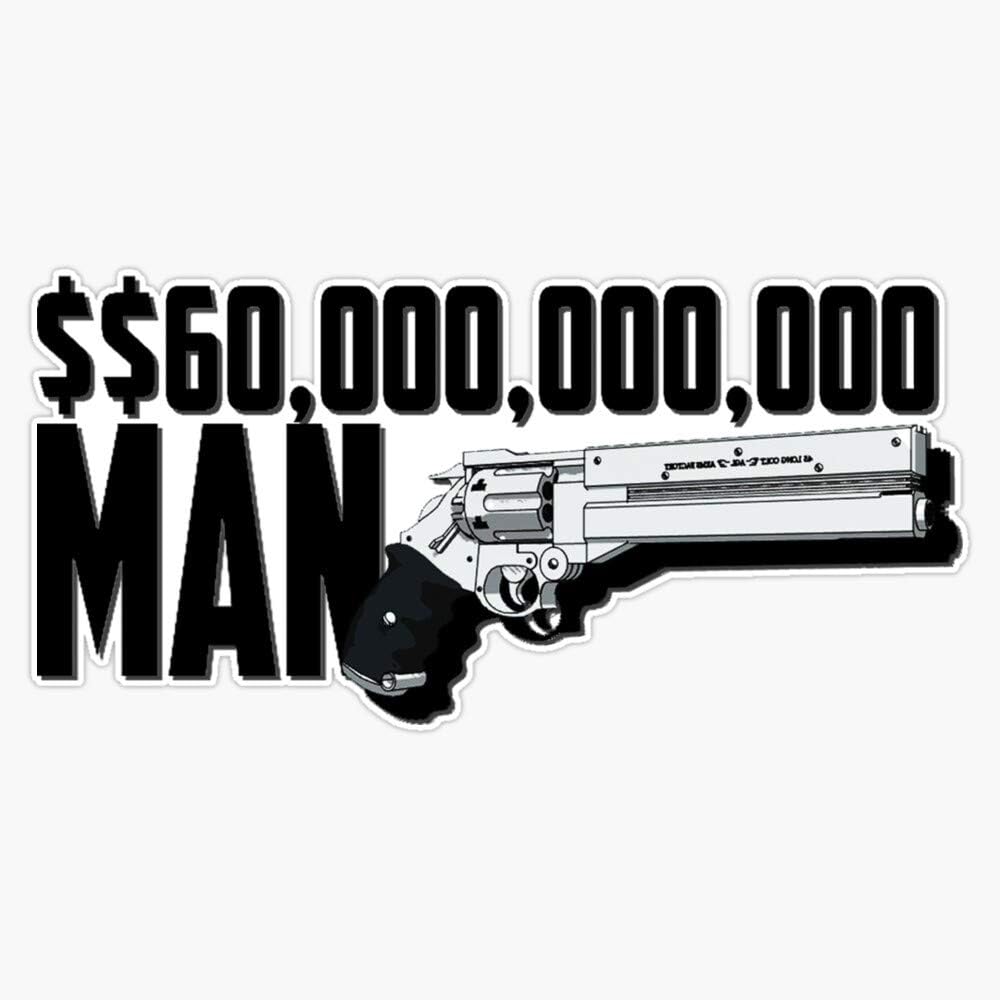 Trigun $$60000000000 Man Sticker Vinyl Waterproof Sticker Decal Car Laptop Wall Window Bumper Sticker 5"