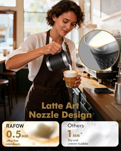 Image of 5 In 1 Milk Frother, Electric Milk Frother and Steamer 11.8oz Automatic Milk Steamer Hot & Cold Foam Maker, Milk Warmer Dishwasher Safe & Silent Working for Coffee,Latte,Cappuccino,Hot Chocolate