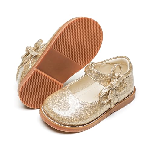 Image of PHIRAMIN Toddler Girl Mary Jane Student Oxford Shoes-Little Girl School Uniform Shoes for Wedding Party