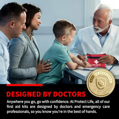 Protect-Life-Scar-Therapy-First-Aid-Kit-for-HomeBusinesses-HSAFSA-Eligible-Emergency-IFAK-Kit-Hiking-Camping-Travel-First-Aid-Kit-for-Car-Small-Survival-Medical-Kit-80-Piece