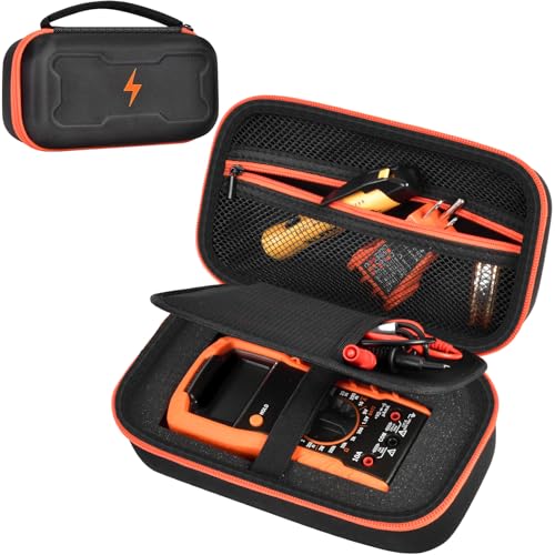 Image of Case Compatible with Klein Multimeter MM325 MM300(69149P) Multi Meter Testers, Storage Carrying Organizer for Electrical Test Kit Voltage/Outlet Tester, Wire Stripper, Leads & Batteries (Box Only) (S)