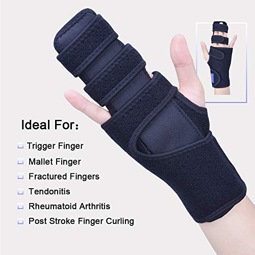Trigger Finger Splint for Two or Three Finger Immobilizer - Post Operative Care Support for Broken Joints, Sprains, Contractures, Arthritis, Tendonitis and Pain Relief (LEFT, S/M), - Thumbnail 3