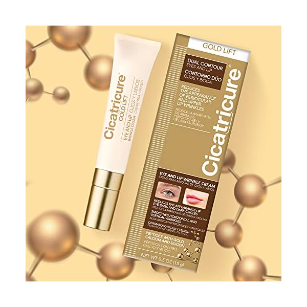 Cicatricure Gold Lift Dual Contour Eye and Lip Wrinkle Cream, Anti Aging Skin Care to Reduce Dark Circles, Puffiness & Expression Lines, 0.5 Ounce