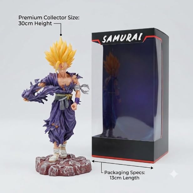 Image of Anime Warrior Action Figure 32 cm Collectible PVC Statue for Kids & Collectors Premium Muscular Design | Display Toy with Gift Box for Desk, Shelf & Showcase (Dragon 1)