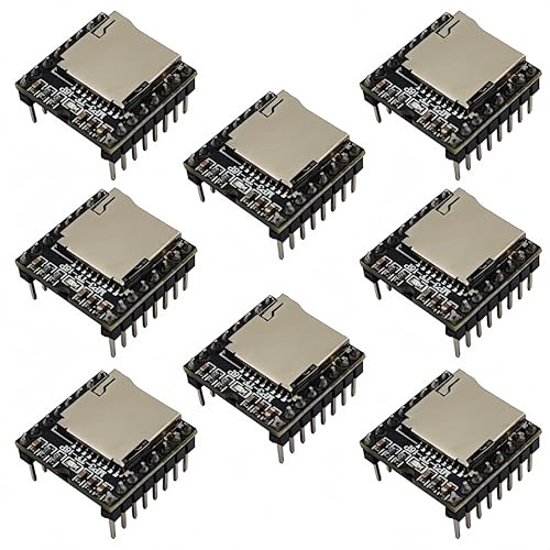 Yuuhseel 8PCS Mini MP3 Player Module Audio Voice Music Module 16P Support TF Card Compatible with DFPlayer Code