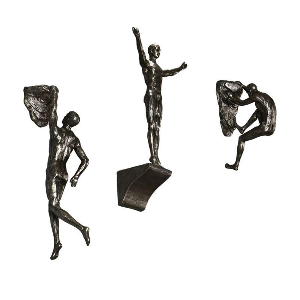 Sculpture d'art mural 3D homme grimpant - Décoration murale style industriel rétro salon