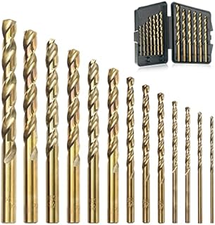 GMTOOLS 13Pcs Cobalt Drill Bits Set, M35 High Speed Steel, 135 Degree Tip, Twist Jobber Length Drill Bit Kit for Hardened Metal, Cast Iron, Stainless Steel, Plastic and Wood with Storage Case 1/16