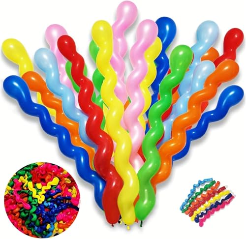 Pannu Design 30 Inch Long Spiral Balloons Mixed Coloured Latex Twisting Balloons For Birthday Wedding And Christmas Decoration